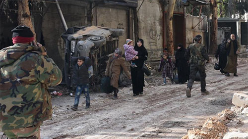 terroristas impiden salida de civiles de Ghouta Oriental
